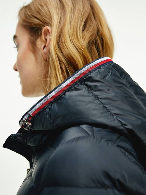 Tommy Hilfiger Essential Removable Hood Down Kabát Női Fekete | TH891EOL