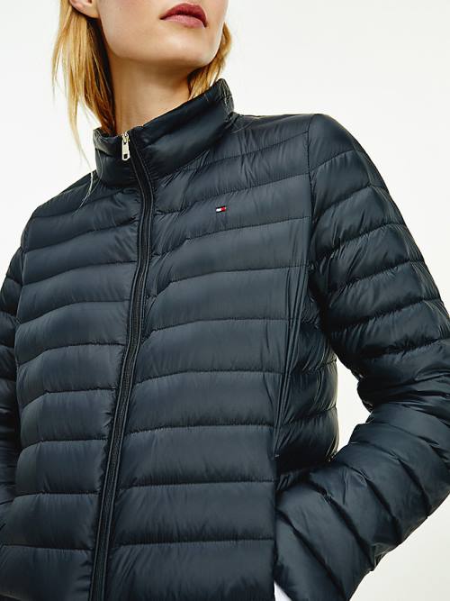 Tommy Hilfiger Essential Removable Hood Down Kabát Női Fekete | TH891EOL