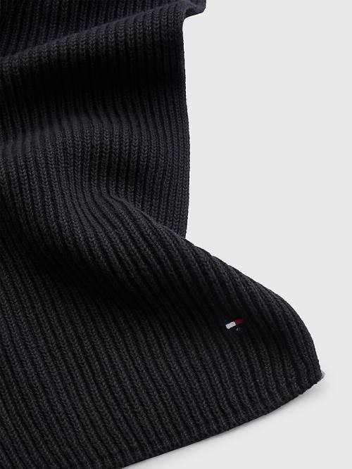 Tommy Hilfiger Essential Rib-Knit Sál Férfi Fekete | TH239BZN