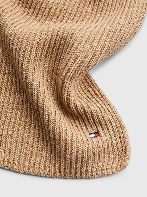 Tommy Hilfiger Essential Rib-Knit Sál Férfi Bézs | TH710KIM