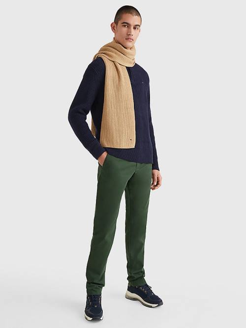 Tommy Hilfiger Essential Rib-Knit Sál Férfi Bézs | TH710KIM