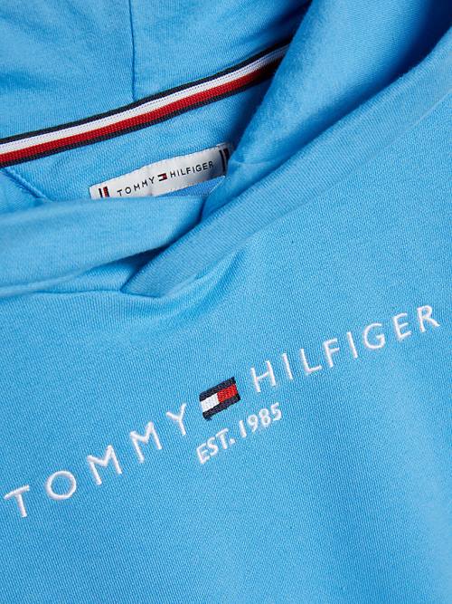 Tommy Hilfiger Essential Ruched Detailing Kapucnis Pulóver Lány Kék | TH681XNE