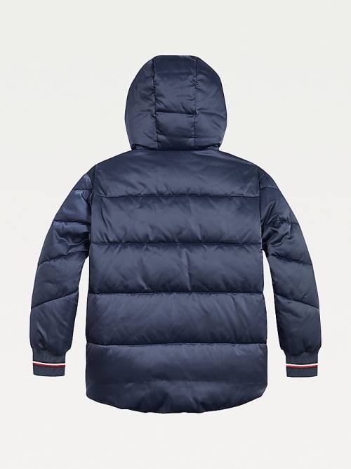 Tommy Hilfiger Essential Satin Puffer Kabát Lány Kék | TH208FGB