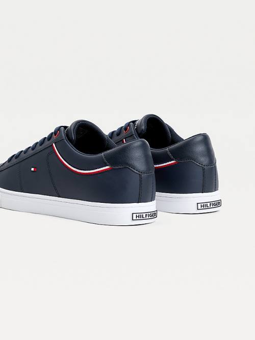 Tommy Hilfiger Essential Signature Detail Bőr Tornacipő Férfi Kék | TH064AIX