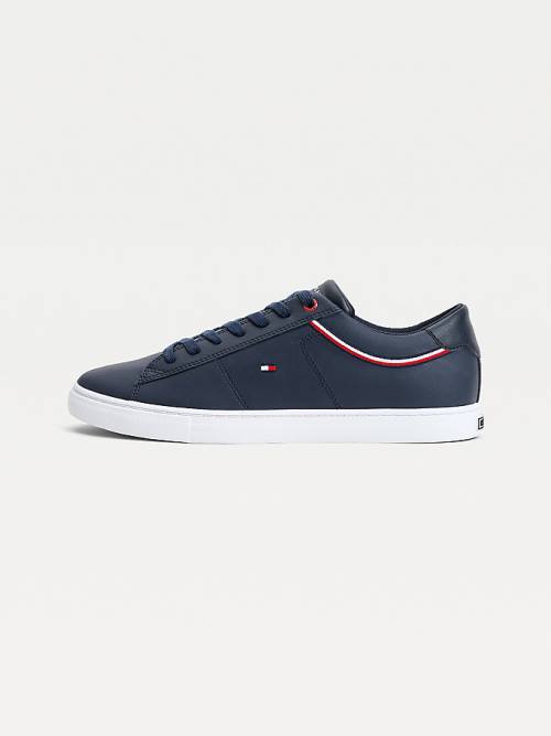 Tommy Hilfiger Essential Signature Detail Bőr Tornacipő Férfi Kék | TH064AIX