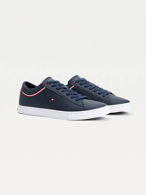 Tommy Hilfiger Essential Signature Detail Bőr Tornacipő Férfi Kék | TH064AIX