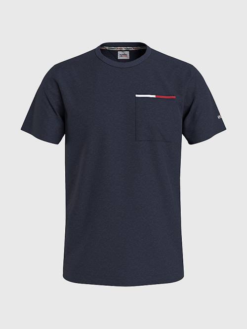 Tommy Hilfiger Essential Signature Pocket Póló Férfi Kék | TH963OZM