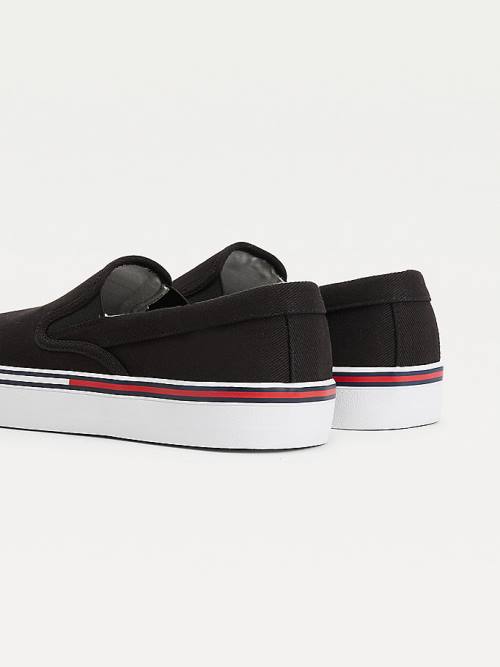 Tommy Hilfiger Essential Signature Slip-On Tornacipő Férfi Fekete | TH971HBG