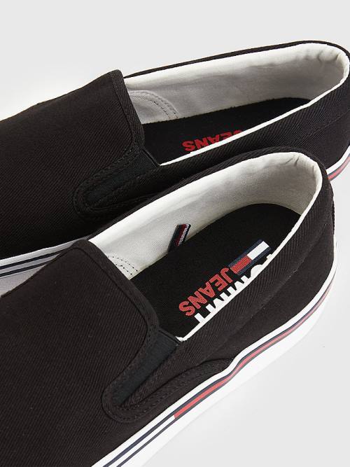 Tommy Hilfiger Essential Signature Slip-On Tornacipő Férfi Fekete | TH971HBG