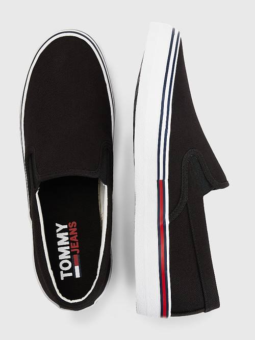 Tommy Hilfiger Essential Signature Slip-On Tornacipő Férfi Fekete | TH971HBG