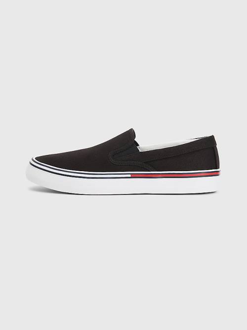 Tommy Hilfiger Essential Signature Slip-On Tornacipő Férfi Fekete | TH971HBG