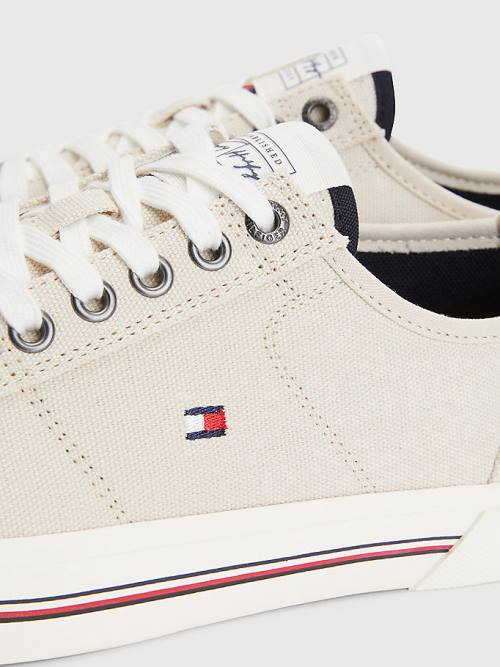 Tommy Hilfiger Essential Signature Vászon Tornacipő Férfi Bézs | TH819PDF