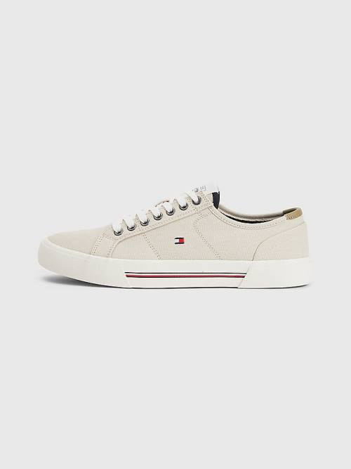 Tommy Hilfiger Essential Signature Vászon Tornacipő Férfi Bézs | TH819PDF