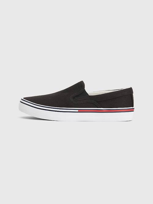 Tommy Hilfiger Essential Slip On Tornacipő Női Fekete | TH634YNP