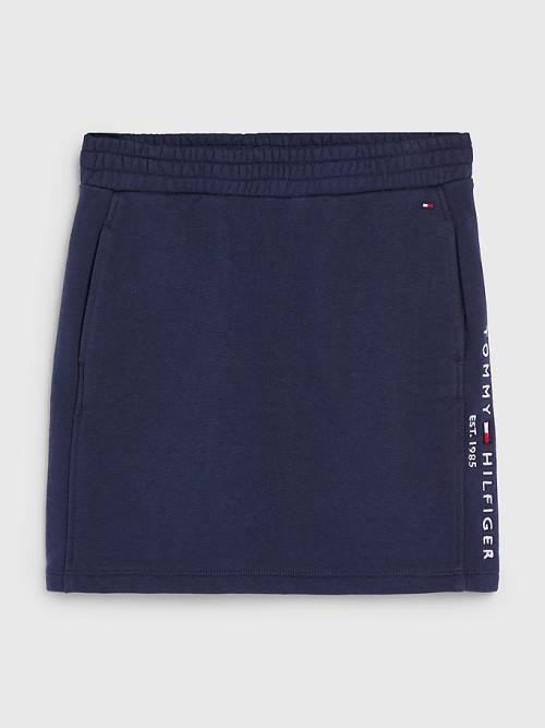 Tommy Hilfiger Essential Straight Logo Szoknya Lány Kék | TH195OBF