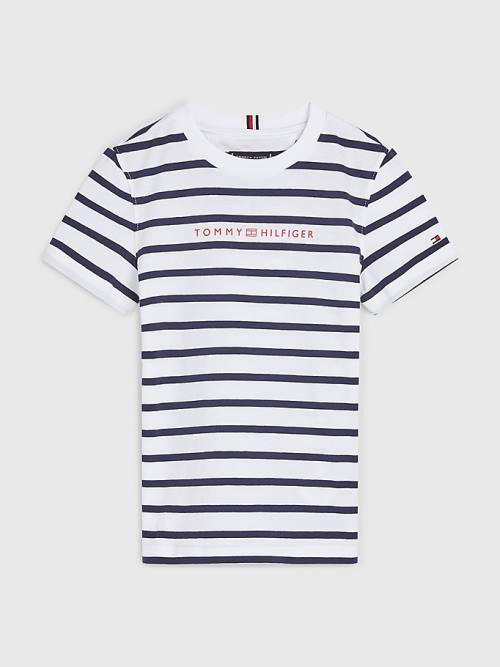 Tommy Hilfiger Essential Stripe Póló Fiú Fehér | TH195MLD