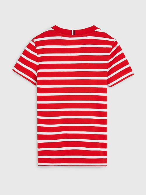 Tommy Hilfiger Essential Stripe Póló Fiú Piros | TH578LMS