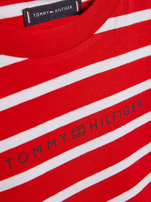 Tommy Hilfiger Essential Stripe Póló Fiú Piros | TH578LMS