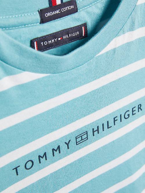 Tommy Hilfiger Essential Stripe Póló Fiú Kék | TH925XQU