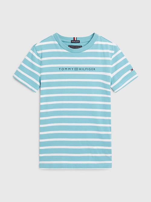 Tommy Hilfiger Essential Stripe Póló Fiú Kék | TH925XQU