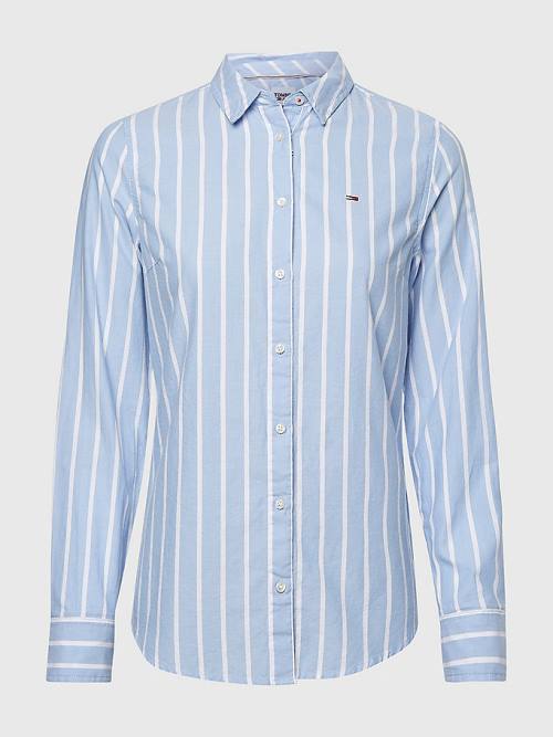 Tommy Hilfiger Essential Stripe Slim Fit Ingek Női Fehér | TH394LGS