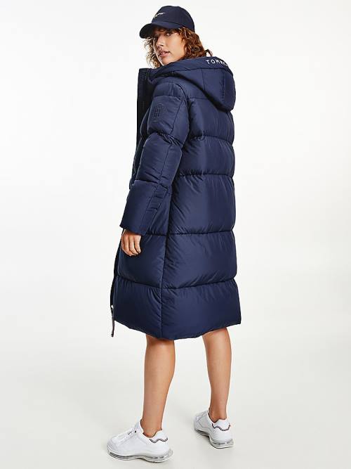 Tommy Hilfiger Essential TH Protect Padded Maxi Coat Kabát Női Kék | TH029QUP