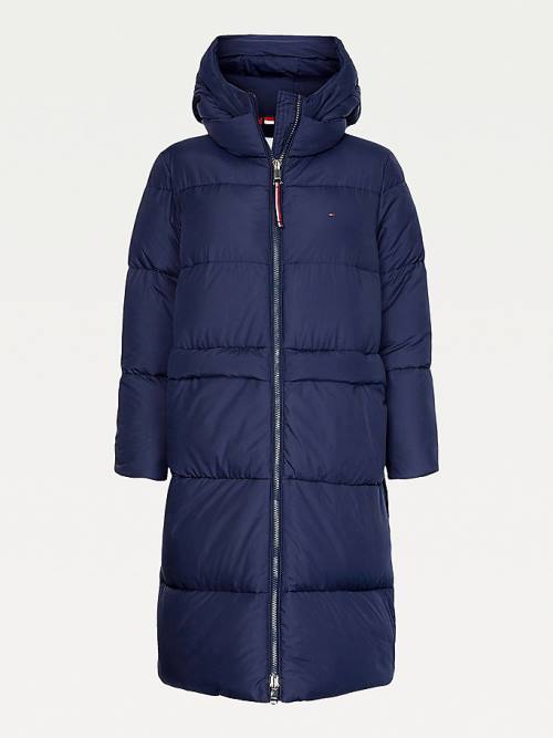 Tommy Hilfiger Essential TH Protect Padded Maxi Coat Kabát Női Kék | TH029QUP