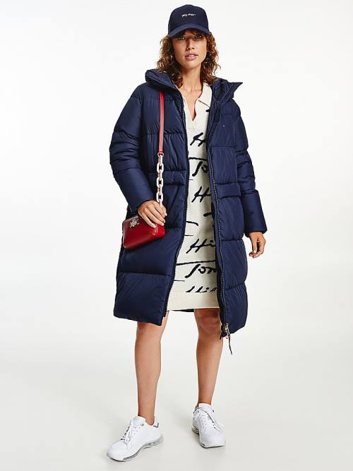 Tommy Hilfiger Essential TH Protect Padded Maxi Coat Kabát Női Kék | TH029QUP