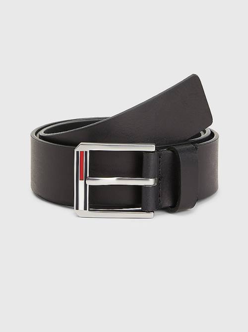 Tommy Hilfiger Essential Textured Bőr Öv Férfi Fekete | TH589XUV