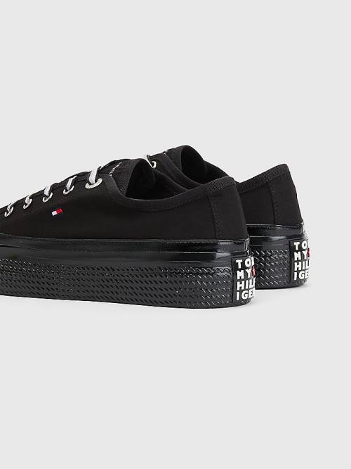 Tommy Hilfiger Essential Vulcanised Flatform Tornacipő Női Fekete | TH524LJN