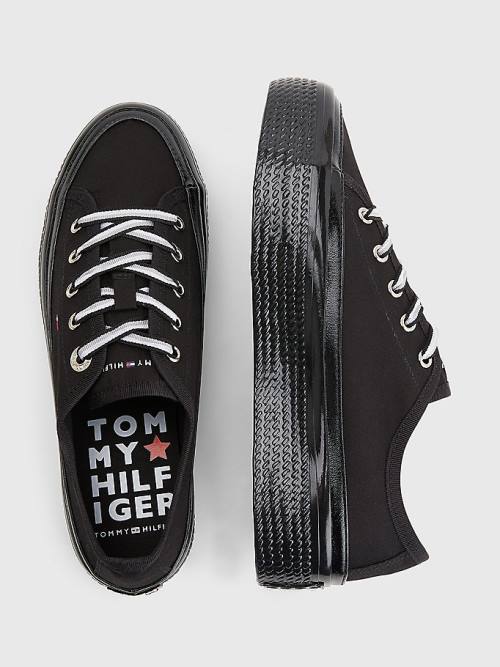 Tommy Hilfiger Essential Vulcanised Flatform Tornacipő Női Fekete | TH524LJN