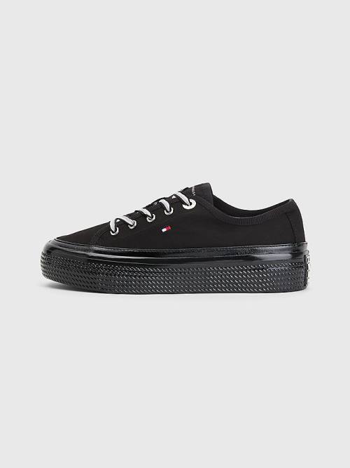 Tommy Hilfiger Essential Vulcanised Flatform Tornacipő Női Fekete | TH524LJN