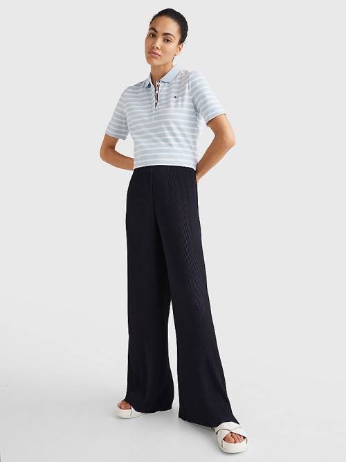 Tommy Hilfiger Essentials Stripe Póló Női Kék | TH139PFQ