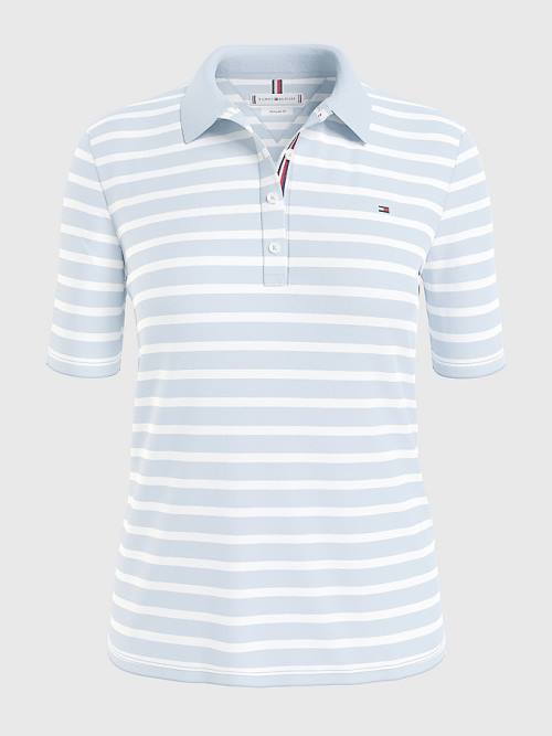 Tommy Hilfiger Essentials Stripe Póló Női Kék | TH139PFQ