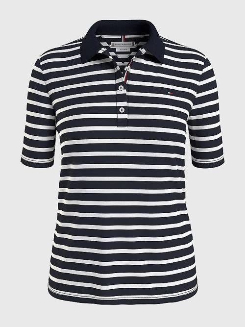 Tommy Hilfiger Essentials Stripe Póló Női Kék | TH938YIH