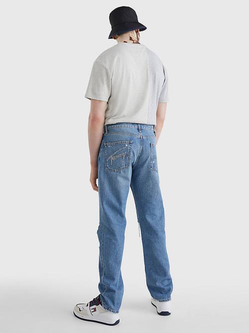 Tommy Hilfiger Ethan Pamut Hemp Straight Fit Farmer Férfi Denim | TH639CDM