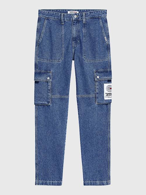 Tommy Hilfiger Ethan Relaxed Fit Cargo Farmer Férfi Denim | TH586LZN