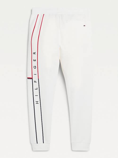 Tommy Hilfiger Exclusive Flag Logo Cuffed Joggers Nadrág Férfi Fehér | TH578TMN