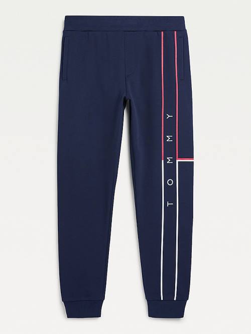 Tommy Hilfiger Exclusive Flag Logo Cuffed Joggers Nadrág Férfi Kék | TH617BNP