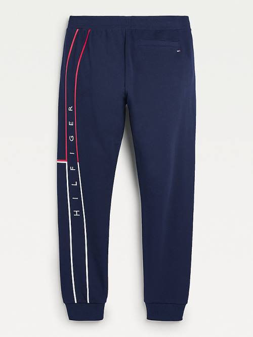 Tommy Hilfiger Exclusive Flag Logo Cuffed Joggers Nadrág Férfi Kék | TH617BNP