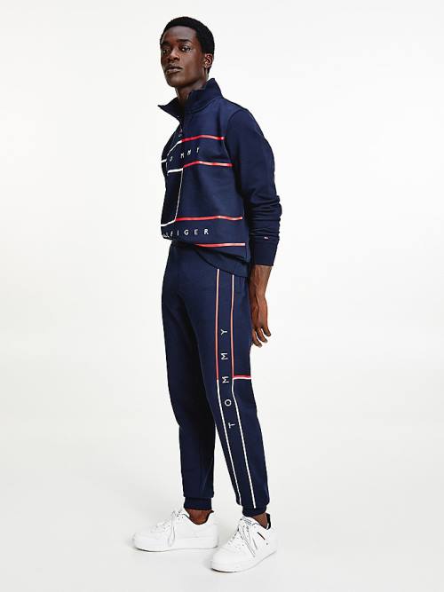 Tommy Hilfiger Exclusive Flag Logo Cuffed Joggers Nadrág Férfi Kék | TH617BNP