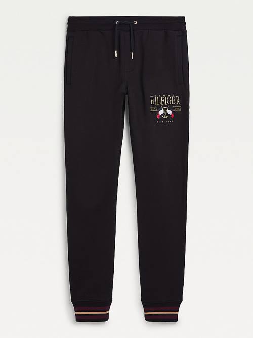 Tommy Hilfiger Exclusive Flag Logo Joggers Nadrág Férfi Fekete | TH237NUX