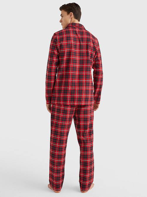 Tommy Hilfiger Exclusive Flannel Shirt And Trousers Set Pizsama Férfi Piros | TH068VYF