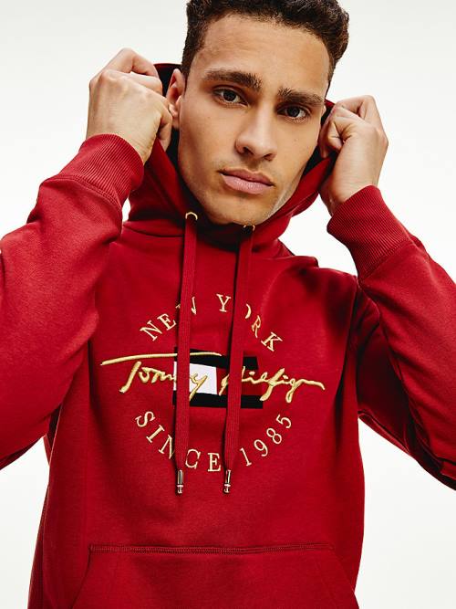 Tommy Hilfiger Exclusive Icons Kapucnis Pulóver Férfi Piros | TH081XNC