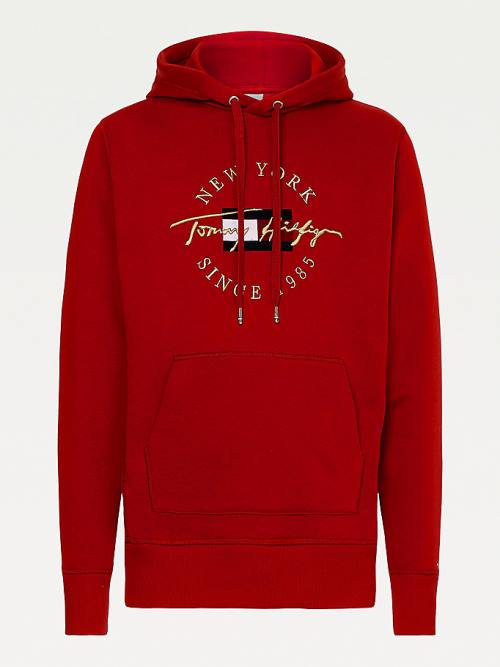 Tommy Hilfiger Exclusive Icons Kapucnis Pulóver Férfi Piros | TH081XNC