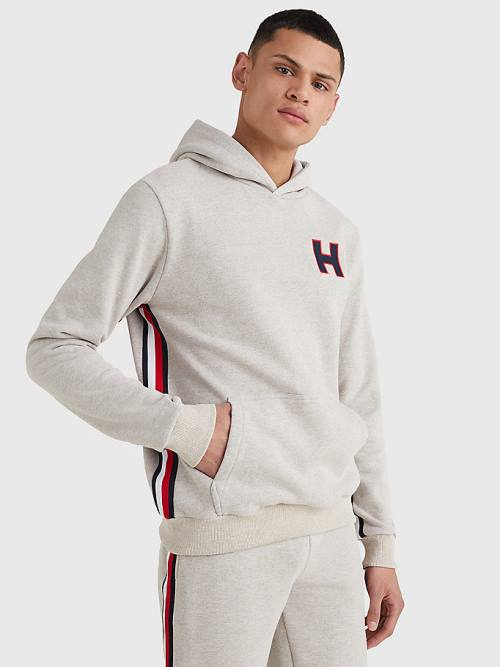 Tommy Hilfiger Exclusive Signature Detail Monogram Kapucnis Pulóver Férfi Bézs | TH613HNS