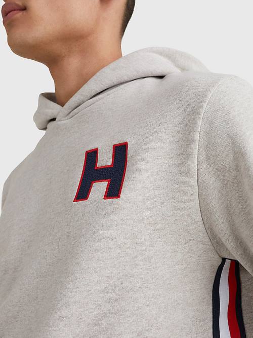 Tommy Hilfiger Exclusive Signature Detail Monogram Kapucnis Pulóver Férfi Bézs | TH613HNS