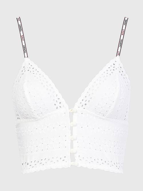 Tommy Hilfiger Eyelet Csipke Longline Bra Fehérnemű Női Fehér | TH089VZW