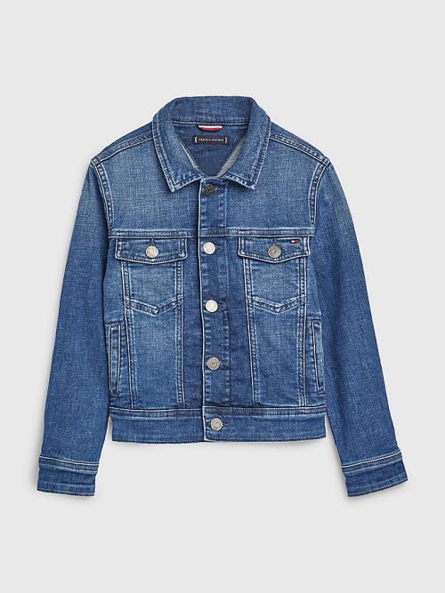 Tommy Hilfiger Faded Denim Trucker Kabát Fiú Denim | TH231CNA