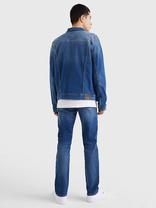 Tommy Hilfiger Faded Stretch Denim Kabát Férfi Denim | TH149VKC